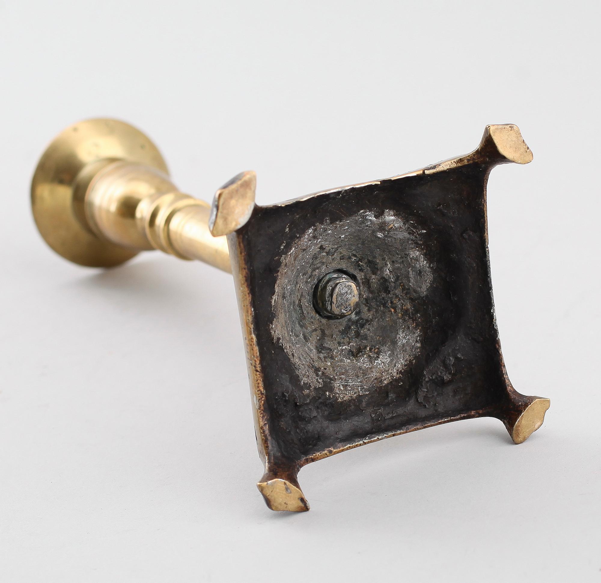LJUSSTAKE, mässing, barock, 1600-tal.