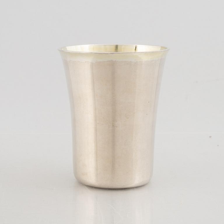 A Swedish late 18th century parcel-gilt silver beaker, mark of Anders Isleben, Norrköpimng 1795.