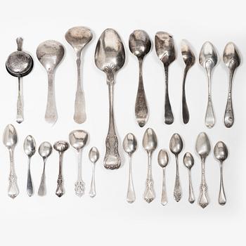Spoons, 22 pcs, silver, Denmark, Norway, Sweden, 18th-20th century.