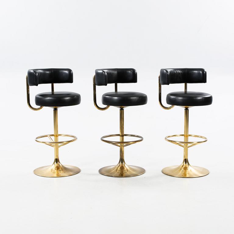 Three "Jupiter", bar stools, deisgned by Börje Johansson for Johanson Design in Markaryd, 20th century.
