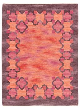 Judith Johansson, a carpet, "Rosengård", flat weave, ca 264 x 199 cm, signed JJ EE.