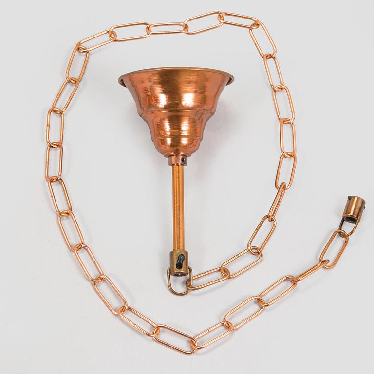 A copper pendant light for Corona group, Denmark,  second half of the 20th century.