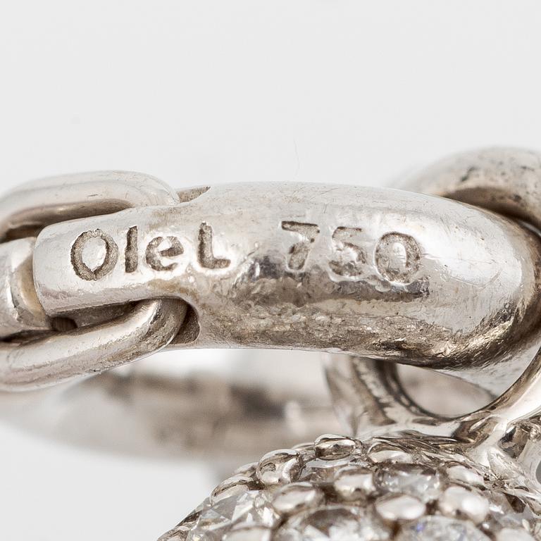 Ole Lynggaard, Pendant, "Sweet drops" 18K white gold with brilliant-cut diamonds.