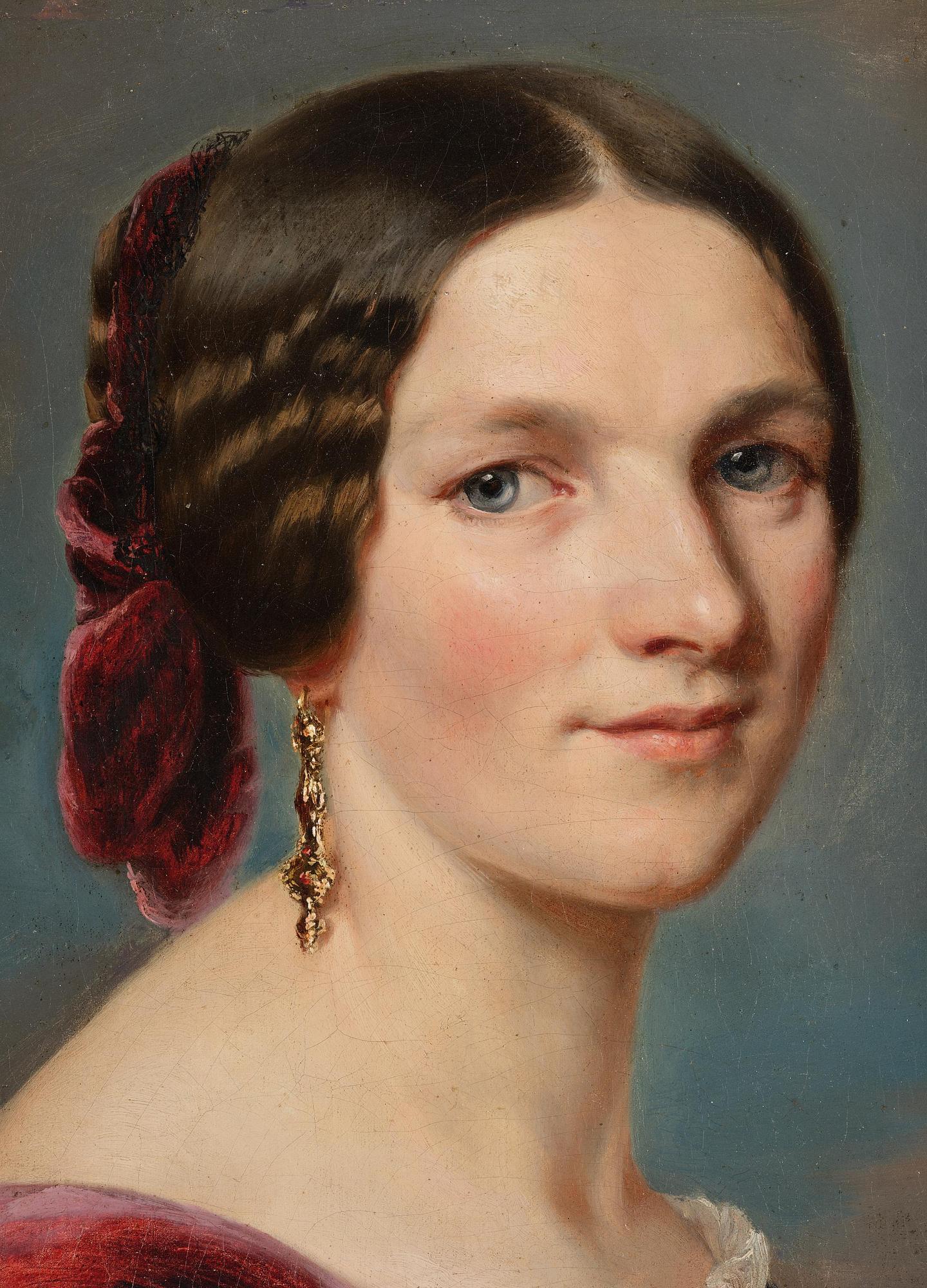 Franz Xaver Winterhalter, attributed to, Portrait of a young woman.