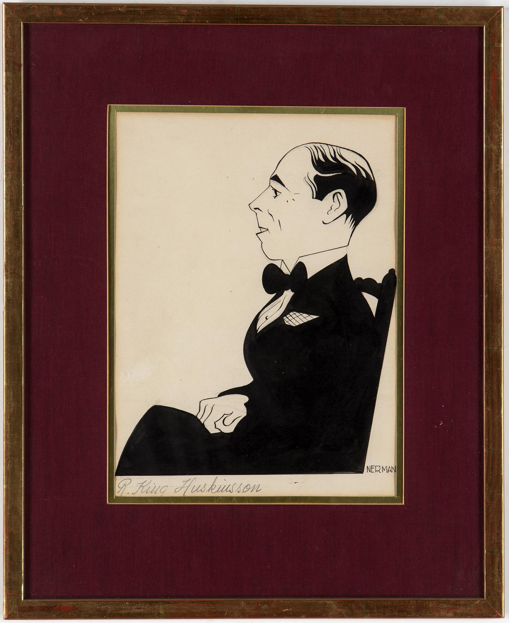 EINAR NERMAN, tusch. Signerad.