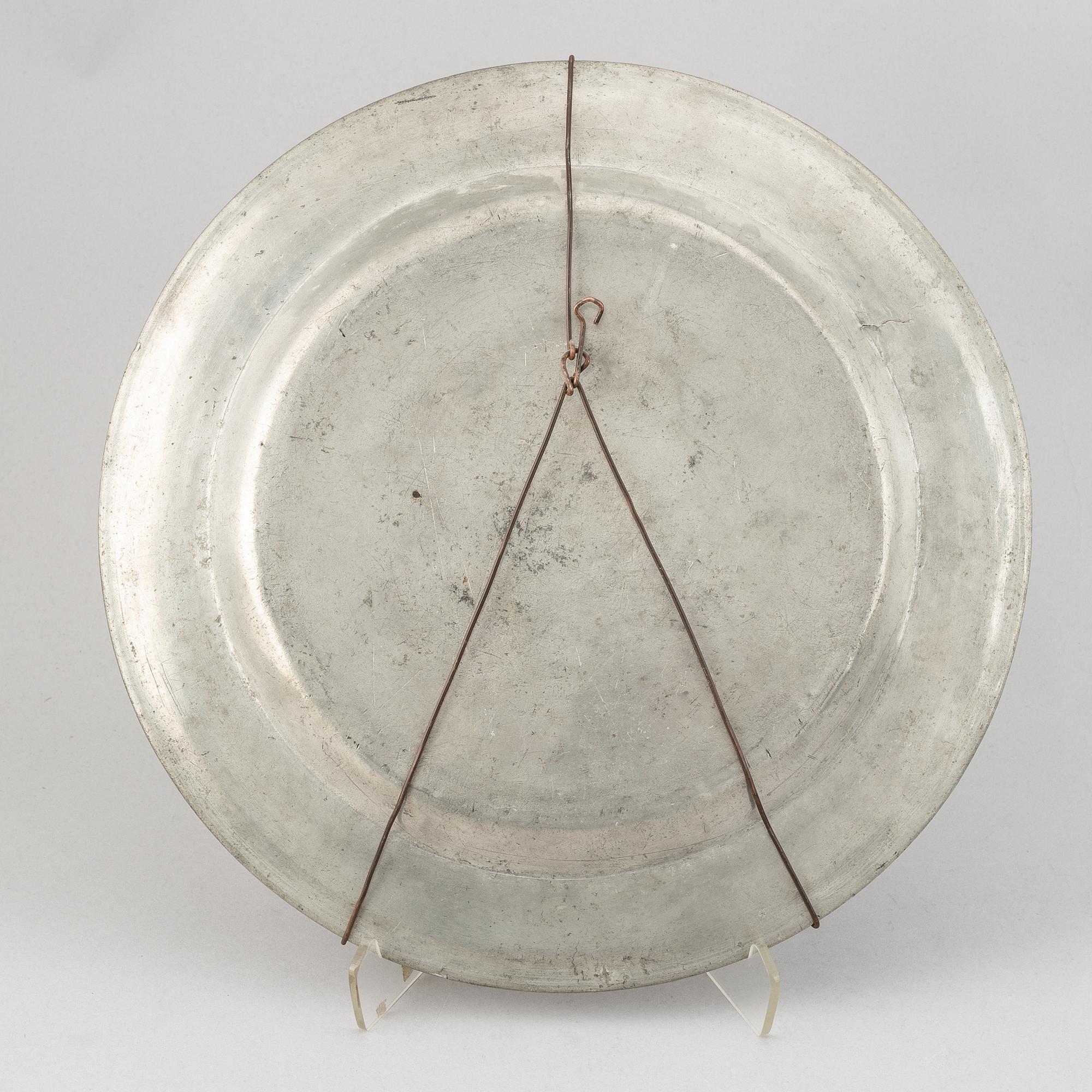 A group of six pewter dishes, different makers mark, most early 19th Century, Swedish/English.