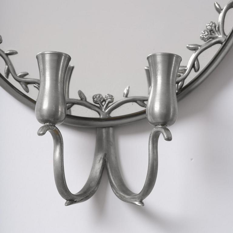 Firma Svenskt Tenn, spegellampett, tenn, modell "A 245", Stockholm, 1928.