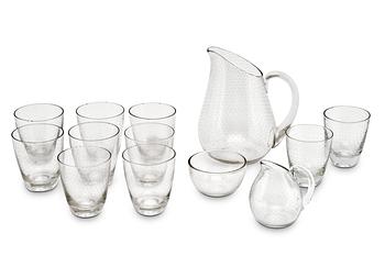 505. Gunnel Nyman, GLASS TABLEWARE, 13 PCS.