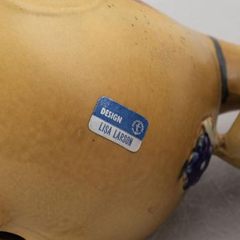 Lisa Larson, figuriner, 3 st, "Åsna" och "Ko", ur serien "Stora Zoo", Gustavsberg.