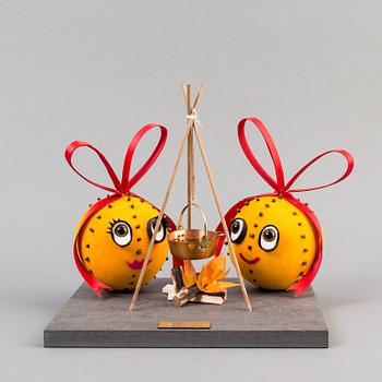 Two oranges made by JoAnn Tan Studio for NK 2016.