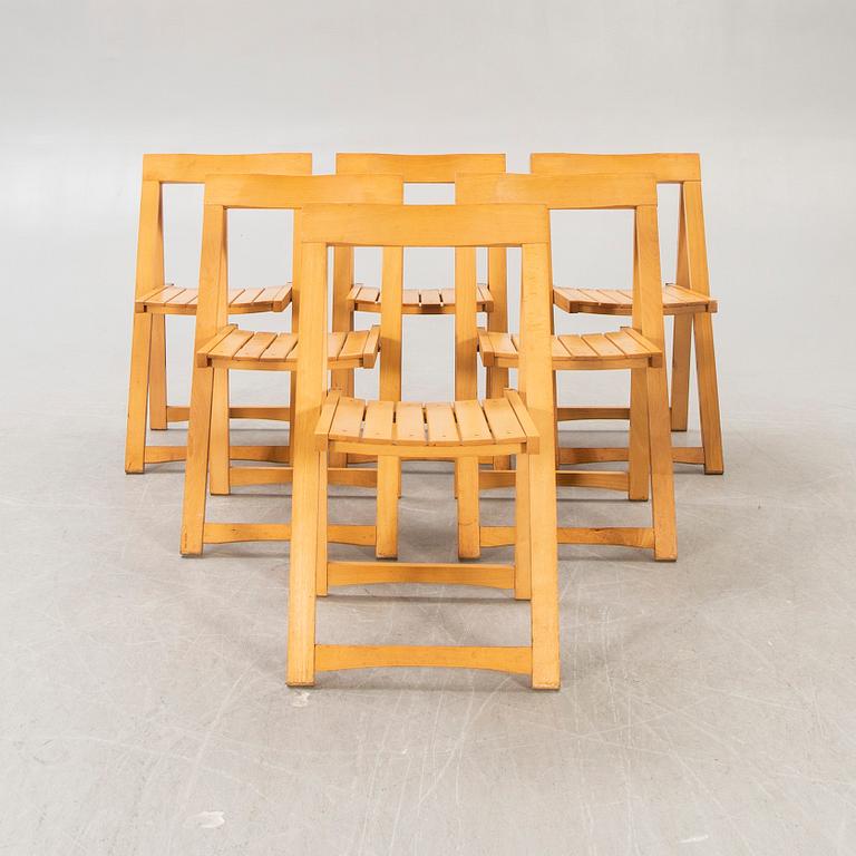 Aldo Jacober, 6 folding chairs for Bazzani, Italy 1970s.