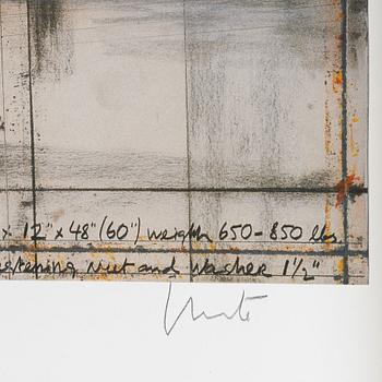 Christo & Jeanne-Claude, offset med collage, 2013, signerat.