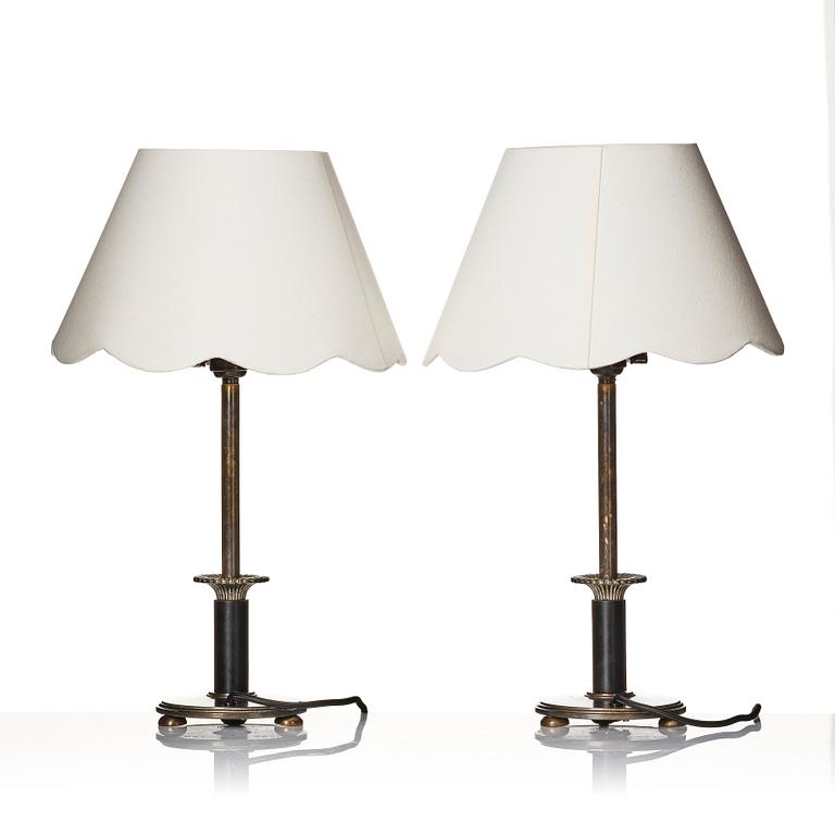 Erik Tidstrand, a pair of table lamps, model "28481", Nordiska Kompaniet, 1930s.