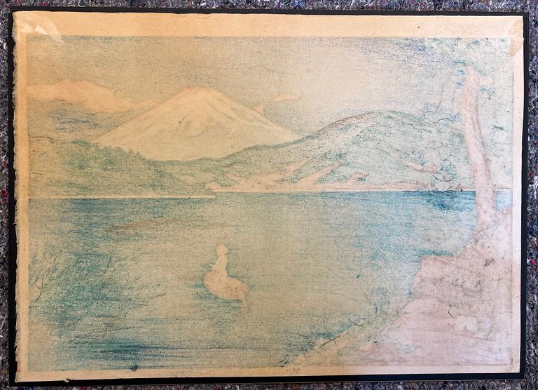 Yoshimoto Masao, "Fuji From Lake Ashi", post 1951.