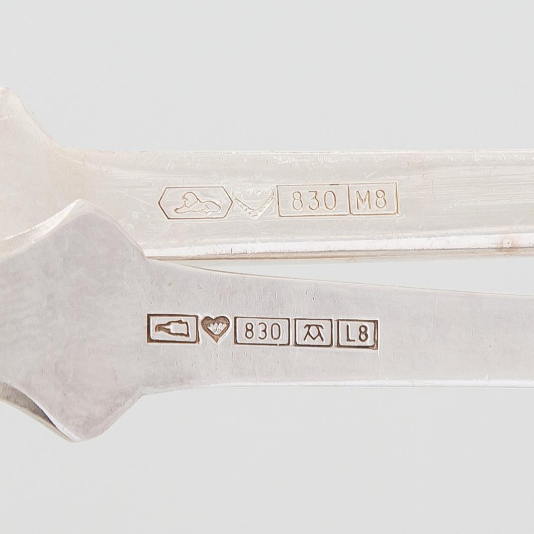 A 93-piece silver cutlery set in fitted wooden box, Kultakeskus, Hämeenlinna, 1985-1989.
