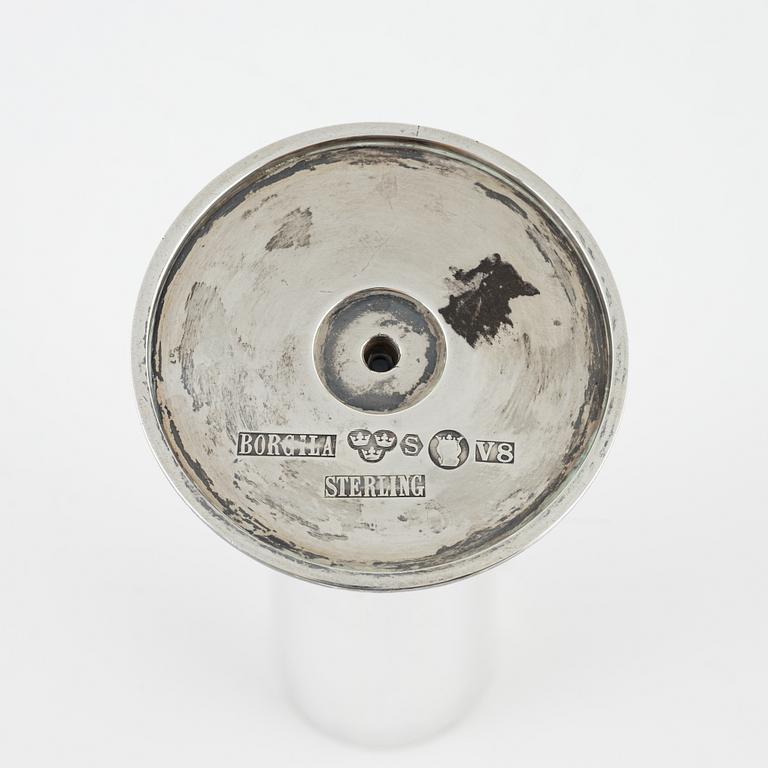 A Swedish Sterling Silver Vase, mark of Atelier Borgila 1947.