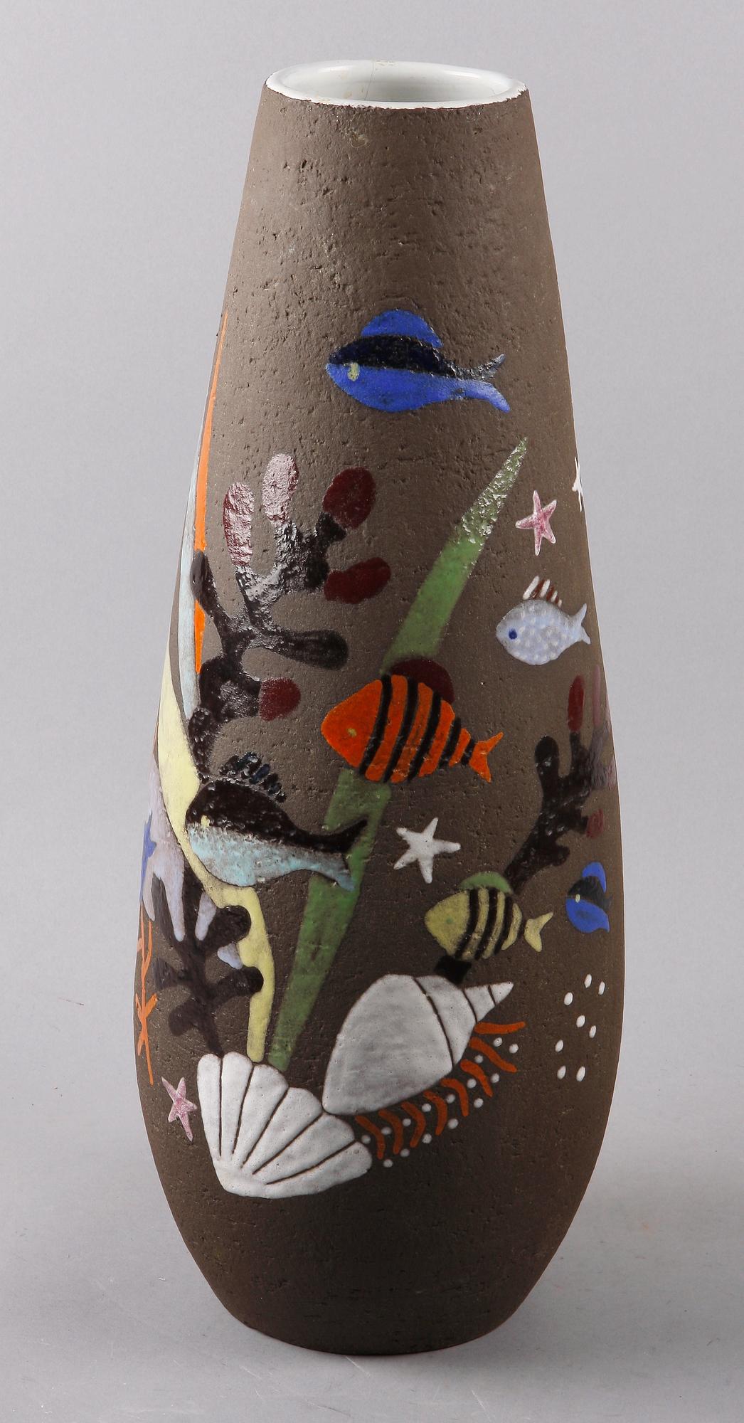 GOLVVAS, keramik, "Havsflora", Anna-Lisa Thomson, Upsala-Ekeby, 1951-64.