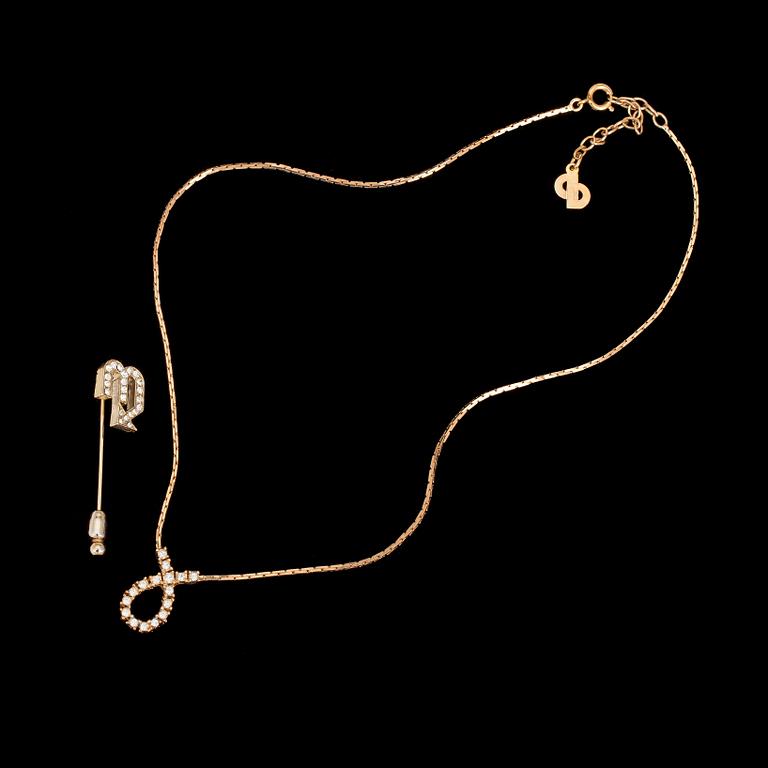 A 1980s brooch and necklace by Christian Dior.