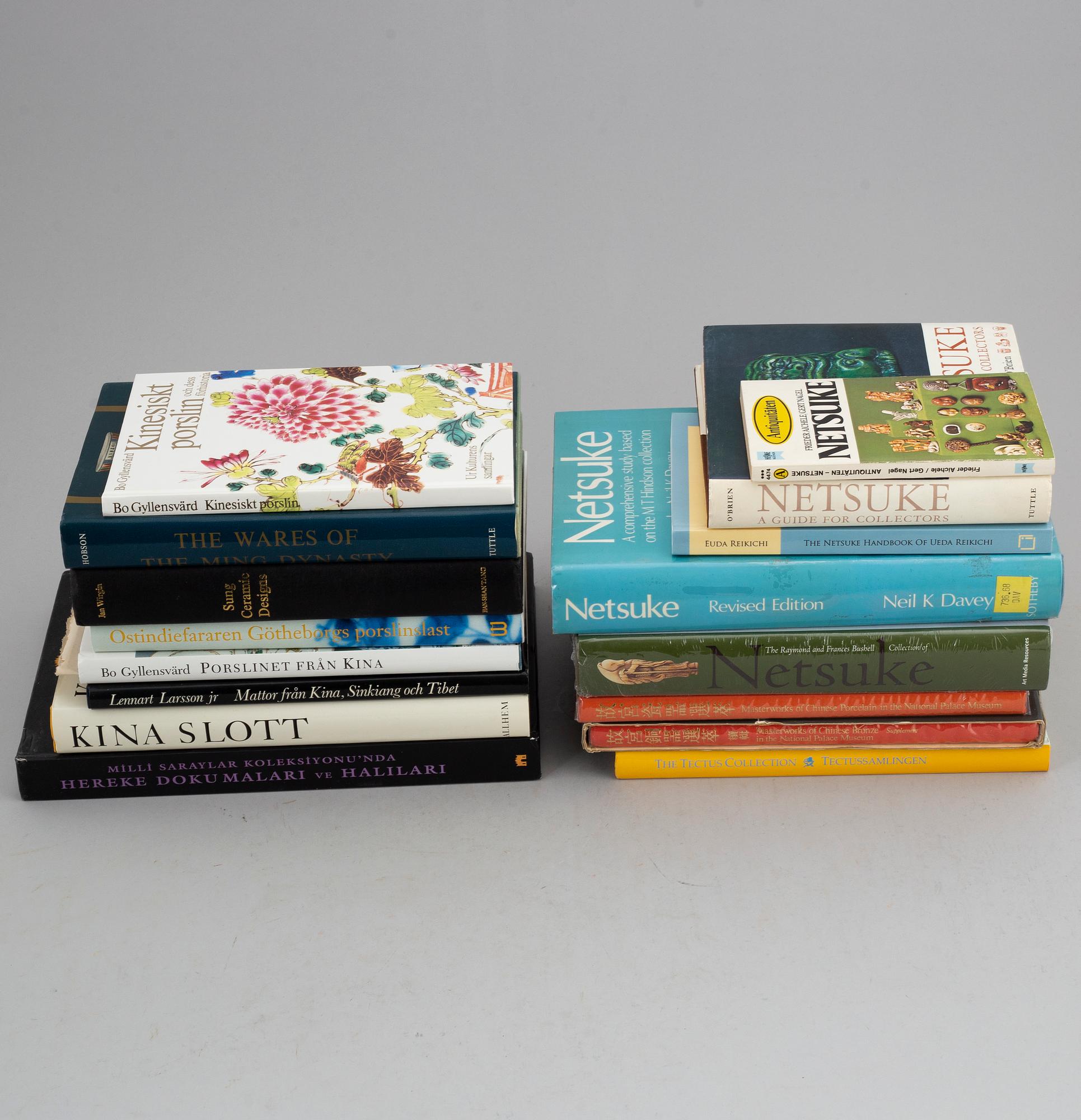 A group of 16 books, mostly about Chinese and Japanese works of arts.