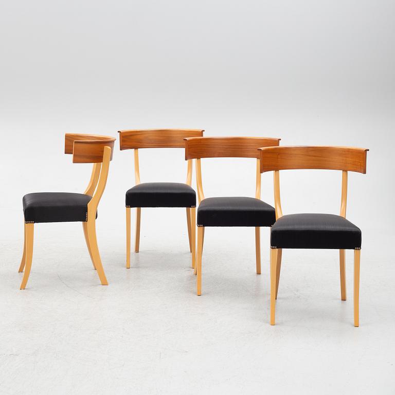 Josef Frank, a set of 4 Klismos chairs, model B 300, Firma Svenskt Tenn, Sweden, 2012.