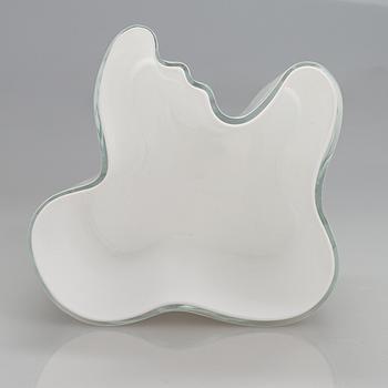 Alvar Aalto, A signed white mould blown glass vase, Iittala, Finland, model 3031.