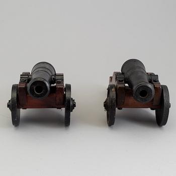 TWO CAST IRON SALUTE CANNONS, Stafsjö bruk, 20th century.