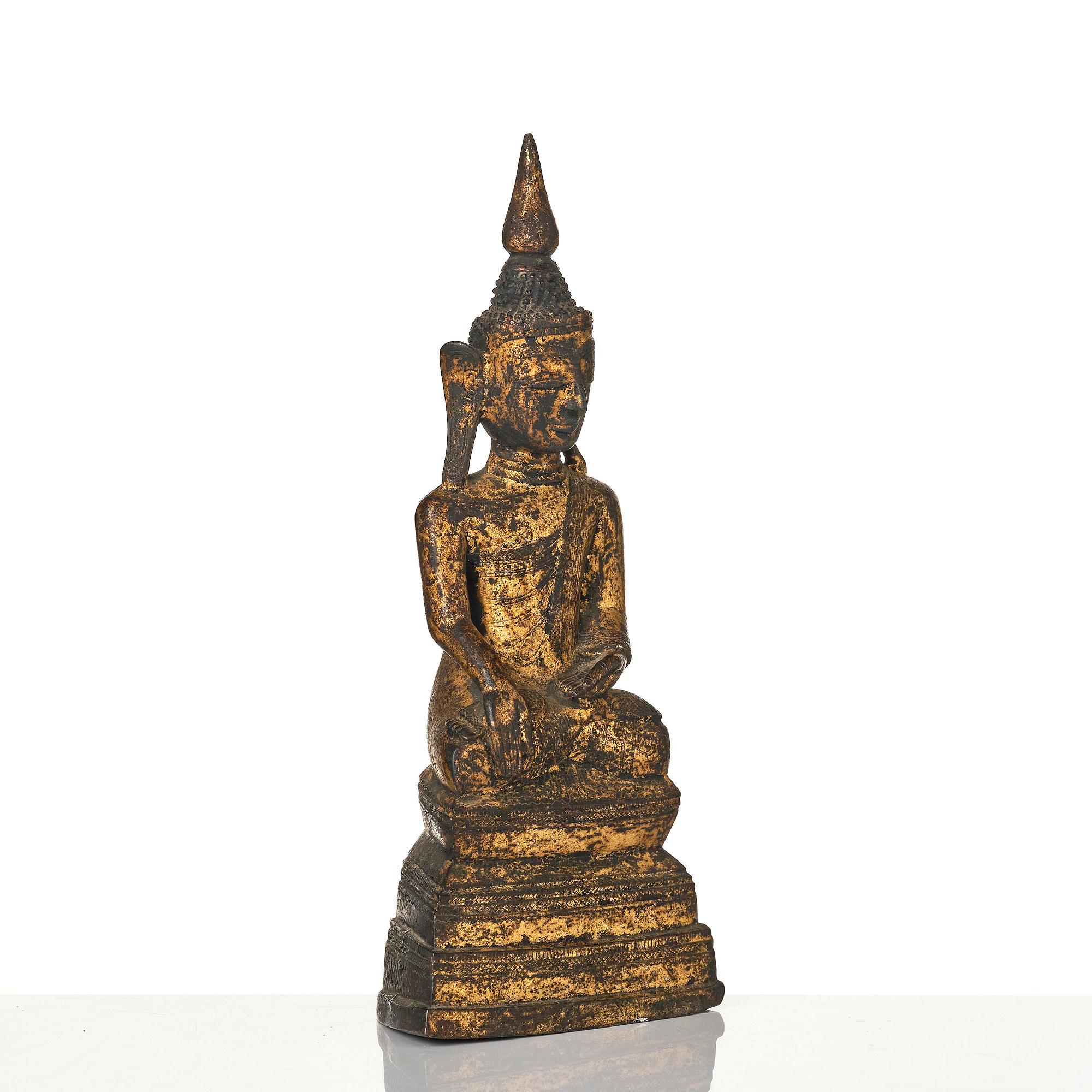 A gilt bronze figure of Buddha, Burma, Shan-state, 18th century.