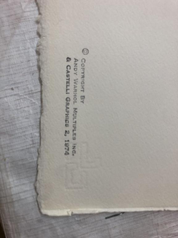 ANDY WARHOL, serigrafi, 1974, signerad med initialer i blyerts, samt även signerad med blyerts 99/250 a tergo.