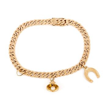 BERLOCKARMBAND, Thor Lindquist, Stockholm, 1954. 18K guld.
