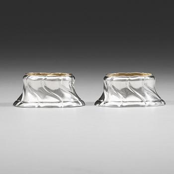 893. A pair of Swedish 18th century parcel-gilt salts, mark of Johan Ryberg, Uddevalla 1759.