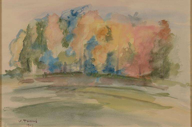 Verner Thomé, watercolour, signed and dated -47.