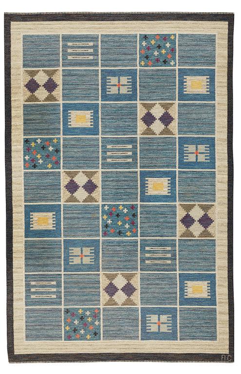 Rakel Carlander, Matta, rölakan, ca 306,5-307,5 x 199-200 cm, signerad RC, omkring 1950.