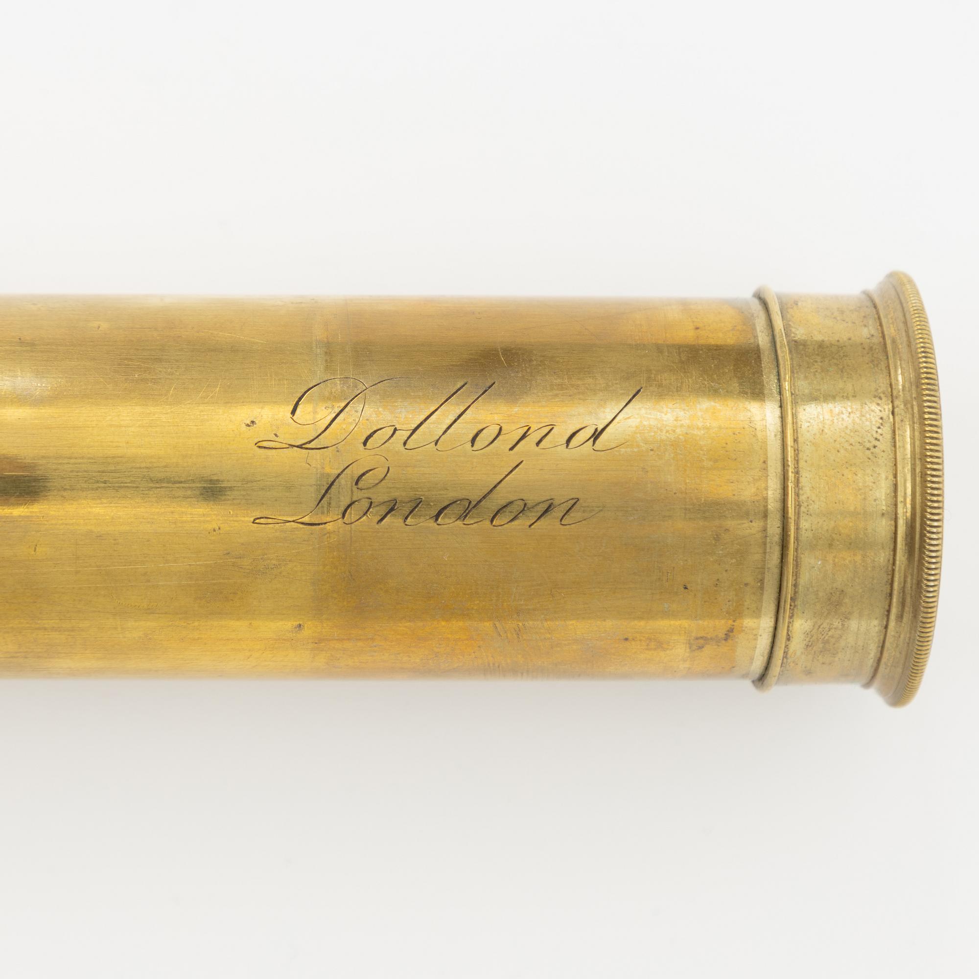 A cased telescope, 19th century, marked Dollond London.