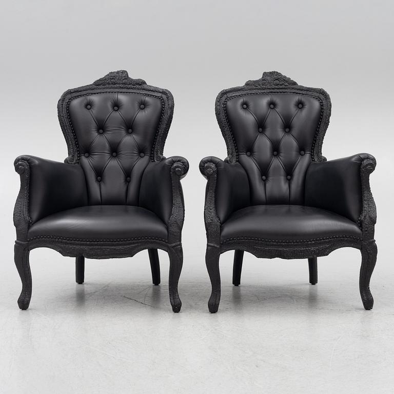Maarten Baas, fåtöljer, ett par,  "Smoke Armchair", Moooi, samtida.