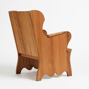 Axel Einar Hjorth, probably, a stained pine "Lovö" armchair, Nordiska Kompaniet, Sweden.