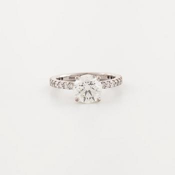 A brilliant cut diamond ring.