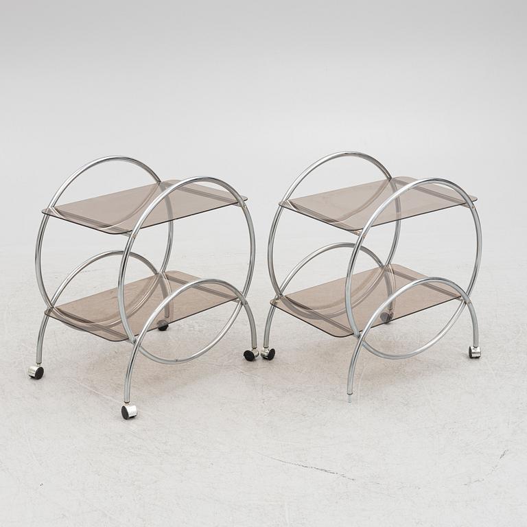 A pair of drinks trolleys, Ikea.