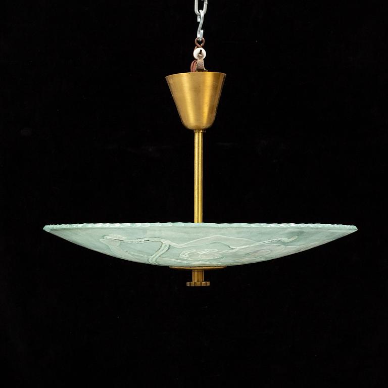 EINAR FORSETH, a glass ceiling light, Glössner, 1945.