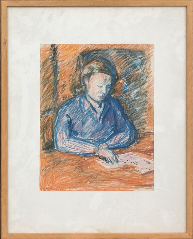 OLLE NYMAN, pastell, signerad.