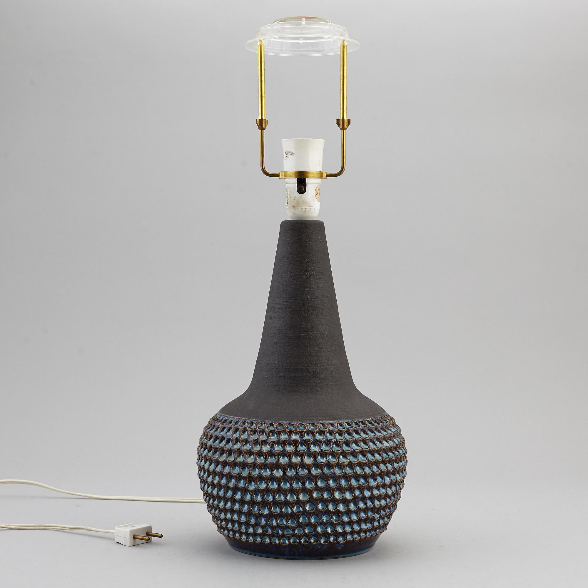 EINAR JOHANSEN, bordslampa, keramik,  Söholm stentöj, Bornholm, Danmark, 1900-talets andra hälft.