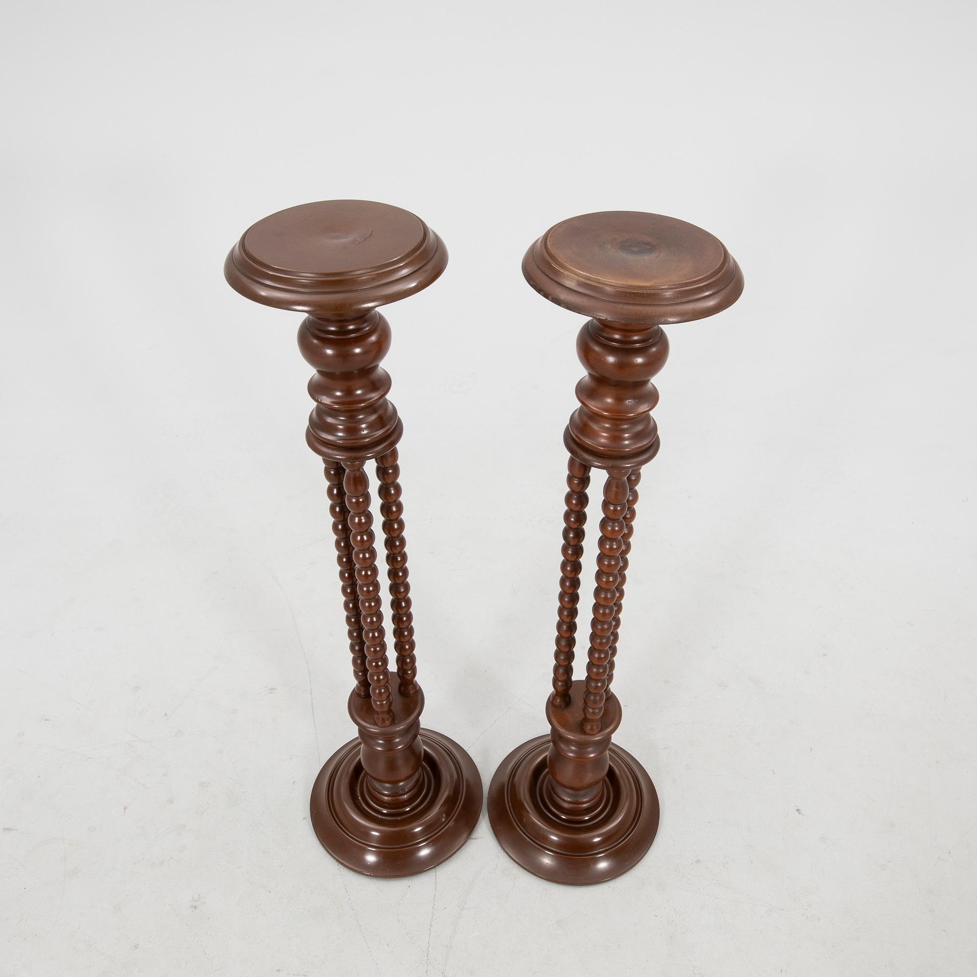 Pedestals, a pair from the latter half of the 20th century.