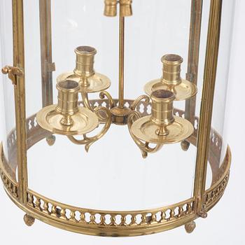 A Louis XVI four-light lantern, late 18th century.