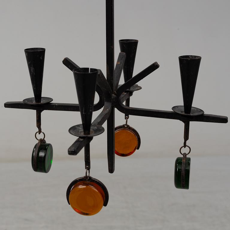 GUNNAR ANDER, a pair of hanging candelabra, Ystad Metall, second half of the 20th century.