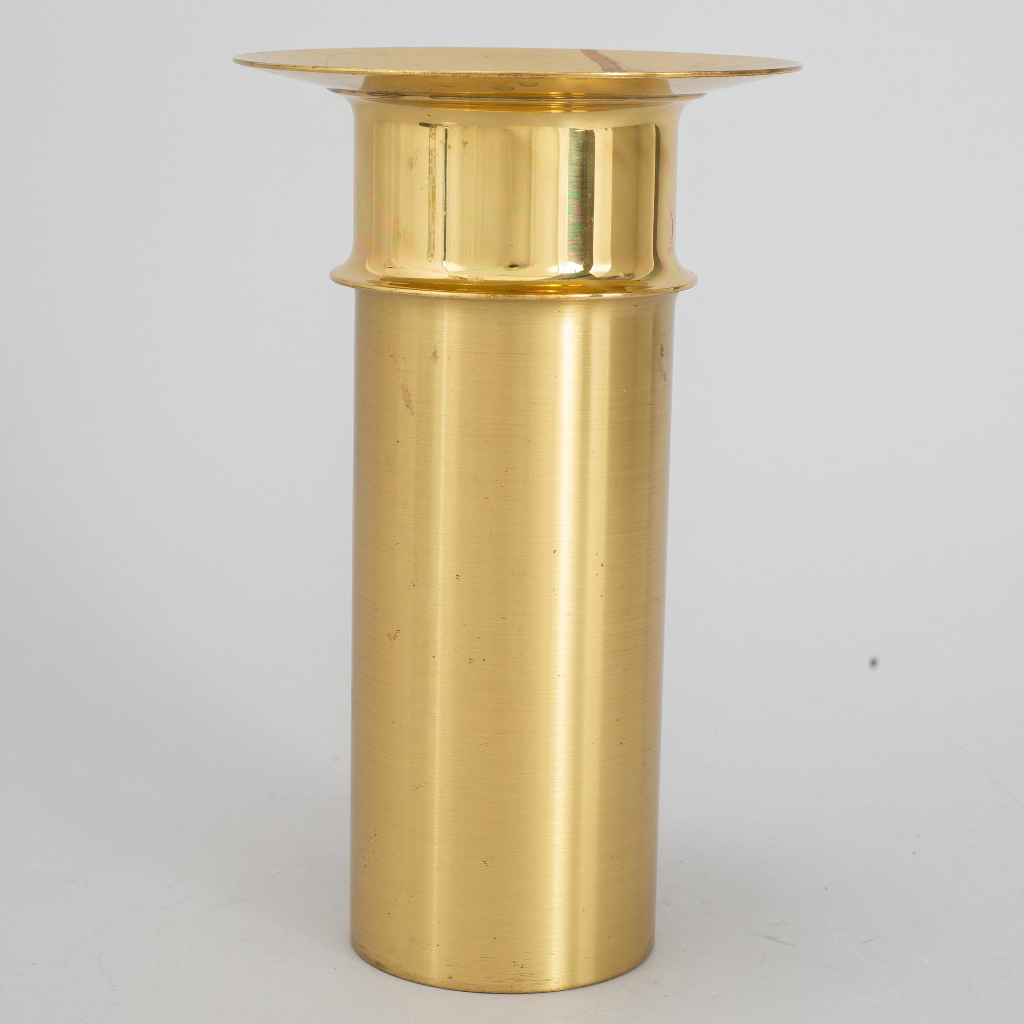 A brass candle stick by Tapio Wirkkala, Kultakeskus OY, Finland.