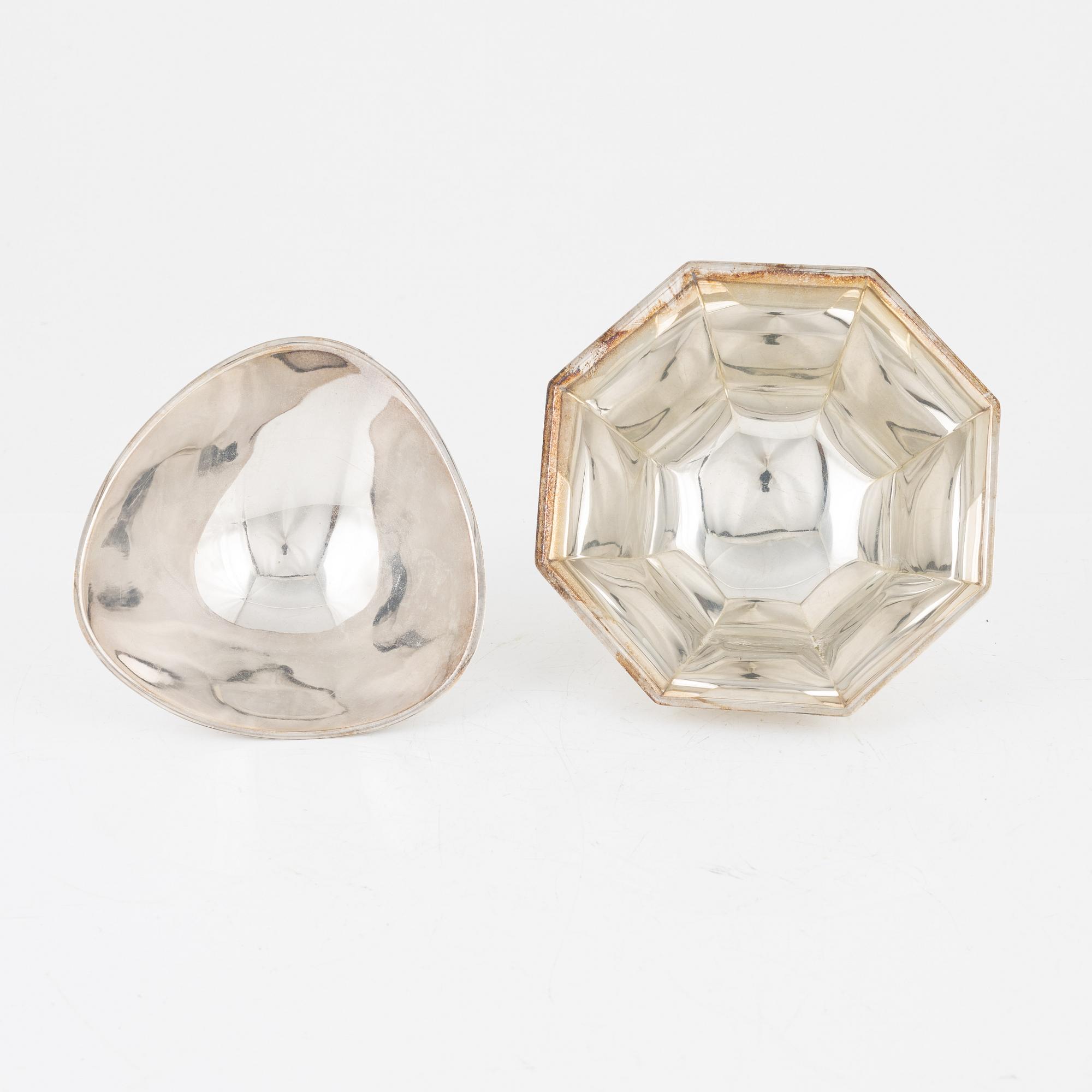 Five silver bowls, Sweden, 1957-1968.