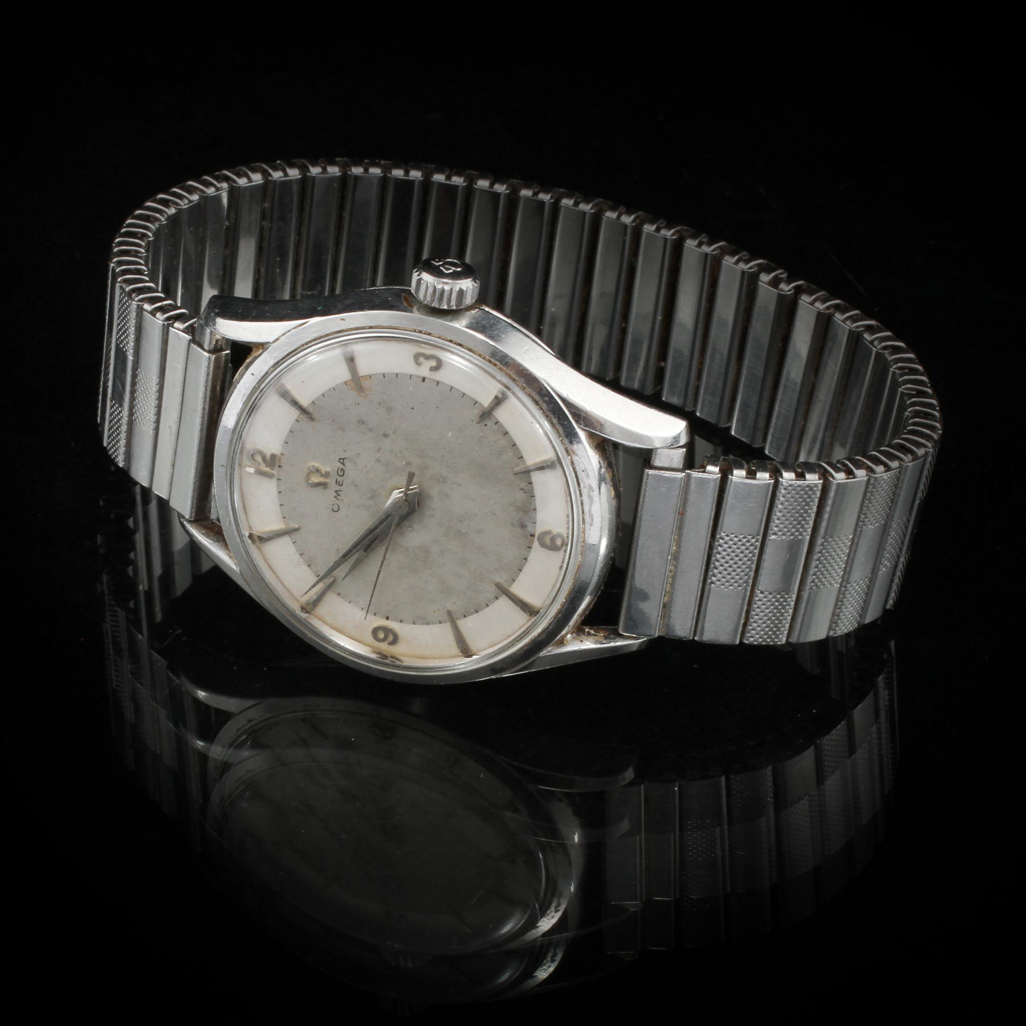 HERRARMBANDSUR, stål, Omega, 1950/1960-tal.