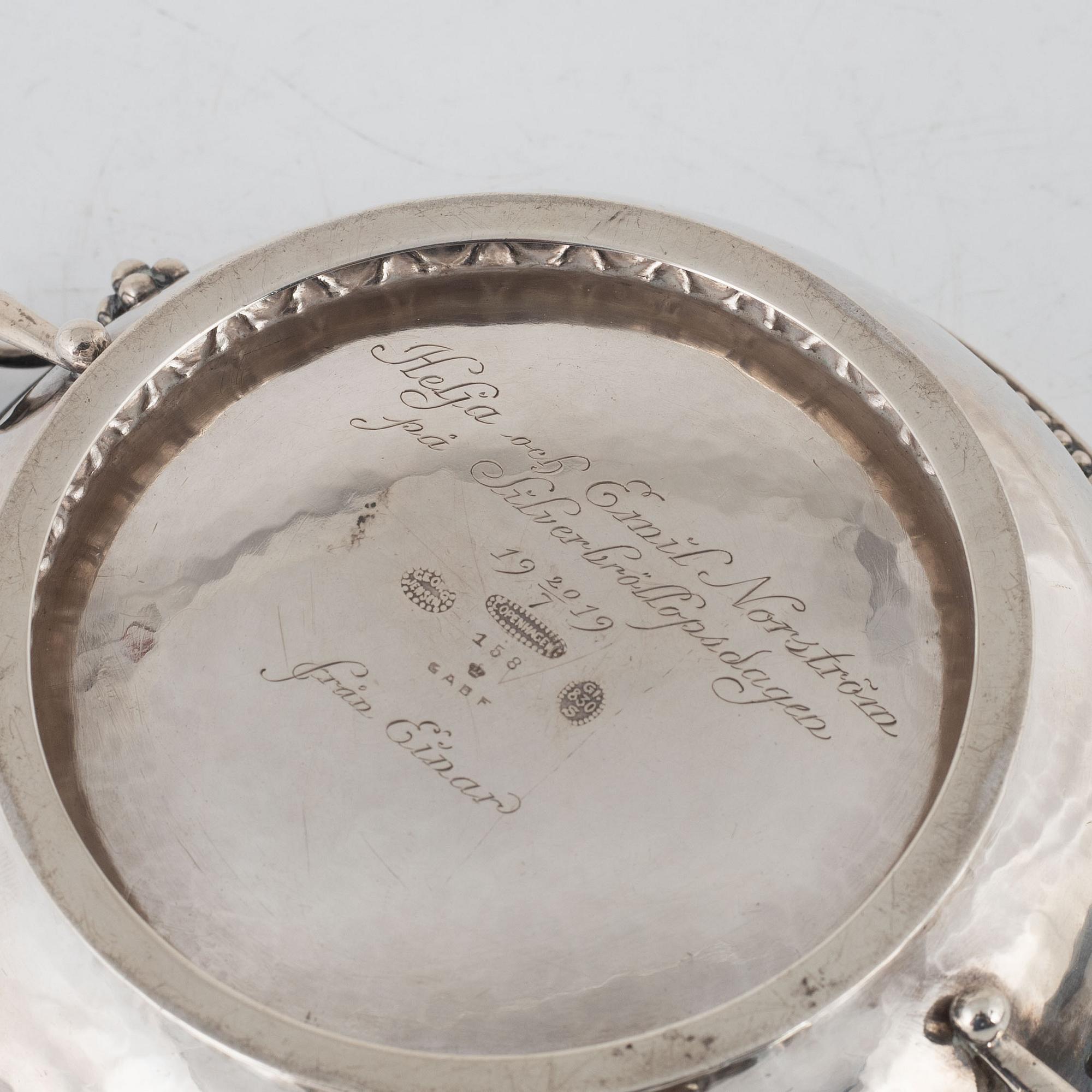 Skål, sterlingsilver, design nr 158, Georg Jensen, Köpenhamn, 1915-1919.