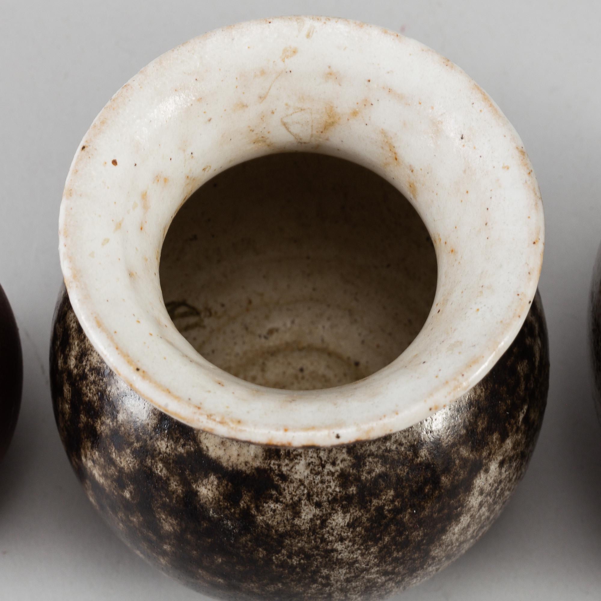 OTTO LINDIG, three stoneware vases, signed.