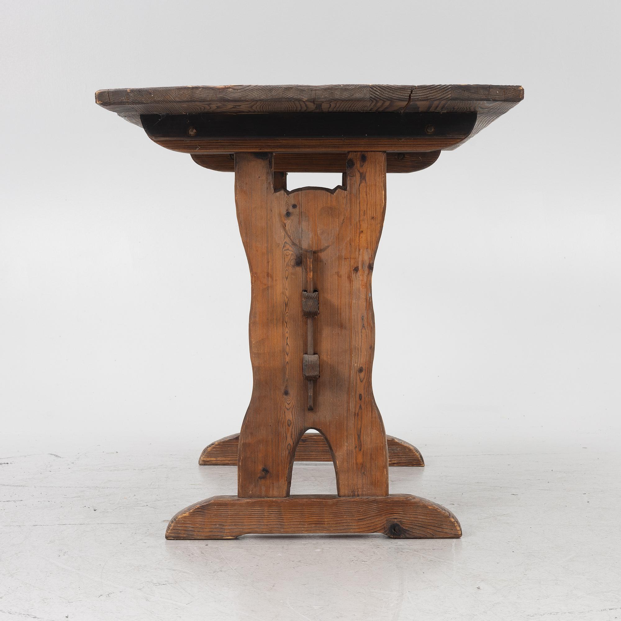 Dining group, 5 pieces, so-called sports cabin furniture, mid-20th century.