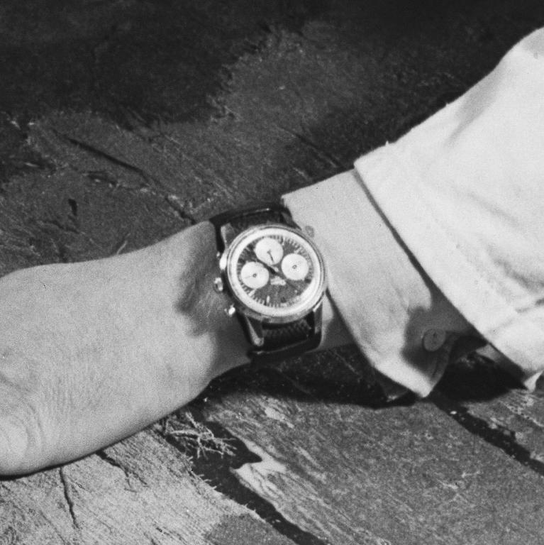 Enicar, Sherpa Graph, chronograph, "Mark 1a", “Gladius hands”, “Tachymetre Base 1000”, "Stirling Moss".
